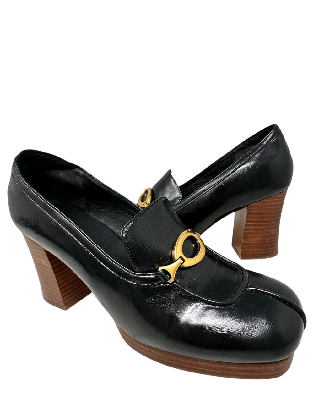Jeffery Campbell Honorary Black Stacked Heel Loafer 9.5